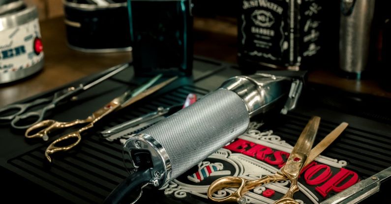 Multi-Tool - A barber's scissors and other tools on a table