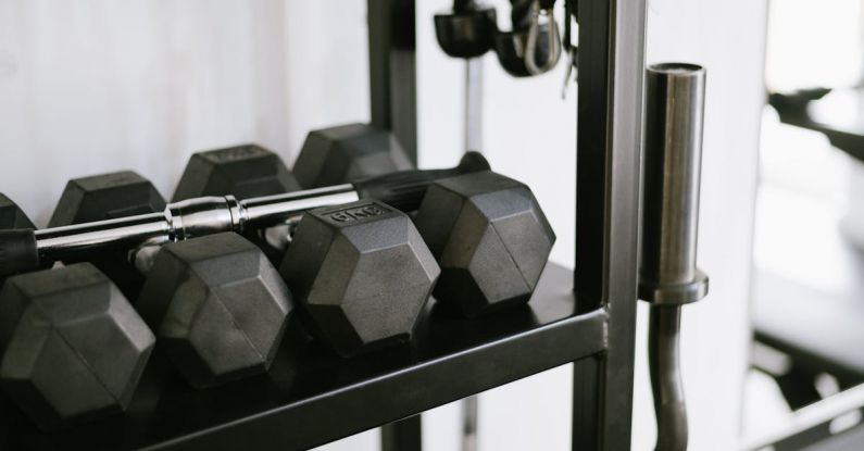 Storage Solutions - A rack of dumbbells in a gym