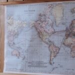 Wall Paneling - Map Hanging on Wooden Bedroom Wall